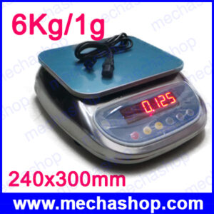 เครื่องชั่งกันน้ำ เครื่องชั่งสแตนเลส 6Kg ความละเอียด1g รุ่น TP-ACS-6KG Waterproof Digital Scales 6Kg/1G ขนาดถาดชั่ง 240x300mm