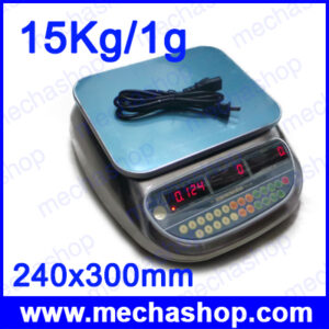เครื่องชั่งกันน้ำ เครื่องชั่งสแตนเลส 15Kg ความละเอียด1g รุ่น WP-ACS-15KG Counting Scales 15Kg/1G ขนาดถาดชั่ง 240x300mm