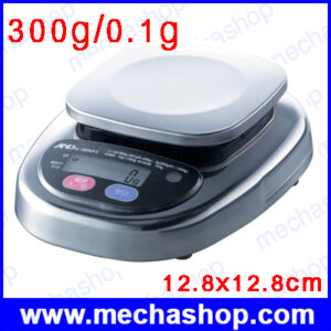เครื่องชั่งกันน้ำ เครื่องชั่งสแตนเลส 300g ความละเอียด0.1g ขนาดจานชั่ง 12.8×12.8cm. ยี่ห้อ AND รุ่น HL-300WP (ญี่ปุ่น)
