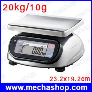เครื่องชั่งกันน้ำ เครื่องชั่งสแตนเลส 20kg ความละเอียด10g ขนาดจานชั่ง 23.2×19.2cm ยี่ห้อ AND รุ่น SK-20KWP (ญี่ปุ่น)