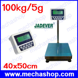 เครื่องชั่งดิจิตอลตั้งพื้น 100kg ความละเอียด 5g แท่นชั่งเป็นเหล็กพร้อมฝาครอบสแตนเลส  ขนาด 40x50cm รุ่น JWI-3000W  ยี่ห้อ JADEVER (ไต้หวัน)