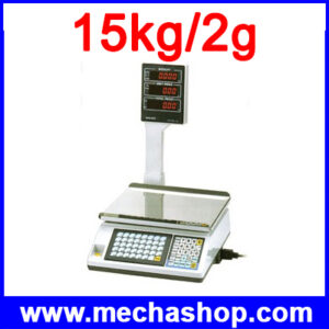 เครื่องชั่งคำนวณราคา ขนาดน้ำหนักชั่ง15kg ความละเอียด2g หน้าจอแสดงผลLED 3หน้าจอ (โปรแกรมเครื่องชั่ง หักน้ำหนักภาชนะ, คำนวณราคา, ทอนเงิน)