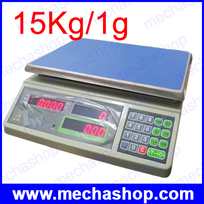 เครื่องชั่งดิจิตอล เครื่องชั่งคำนวณราคา Price computing scales 15kg ความละเอียด 1g หน้าจอแสดงผลLED 6หน้าจอ ACS-ZJ-LED-15