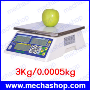 เครื่องชั่งดิจิตอล เครื่องชั่งคำนวณราคา 3kg ความละเอียด 0.5g  หน้าจอแสดงผลLCD สีดำ ถาดชั่งเป็นสแตนเลส ขนาด 210x190mm ยี่ห้อ JADEVER (ไต้หวัน) ผ่านการตรวจรับรอง 