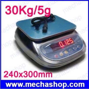 เครื่องชั่งกันน้ำ เครื่องชั่งสแตนเลส 30Kg ความละเอียด5g รุ่น TP-ACS-30KG Waterproof Digital Scales 30Kg/5G ขนาดถาดชั่ง 240x300mm