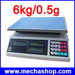 เครื่องชั่งดิจิตอล เครื่องชั่งคำนวณราคา Price computing scales 6kg ความละเอียด 0.5g หน้าจอแสดงผลLED 6หน้าจอ ACS-EC-LCD-6