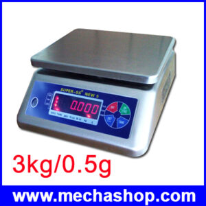 เครื่องชั่งกันน้ำ เครื่องชั่งสแตนเลส เครื่องชั่งแบบกันน้ำ ตาชั่งกันน้ำ 3Kg ความละเอียด 0.5g Waterproof Digital Scale New 3000g/0.5G โครงสแตนเลส (ผ่านการตรวจรับรอง)