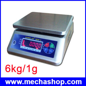 เครื่องชั่งกันน้ำ เครื่องชั่งสแตนเลส เครื่องชั่งแบบกันน้ำ ตาชั่งกันน้ำ 6Kg ความละเอียด 1g Waterproof Digital Scale New 6000g/1G โครงสแตนเลส (ผ่านการตรวจรับรอง)
