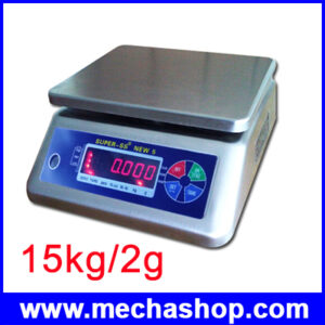เครื่องชั่งกันน้ำ เครื่องชั่งสแตนเลส เครื่องชั่งแบบกันน้ำ ตาชั่งกันน้ำ 15Kg ความละเอียด 2g Waterproof Digital Scale New 15kg/2G โครงสแตนเลส (ผ่านการตรวจรับรอง)